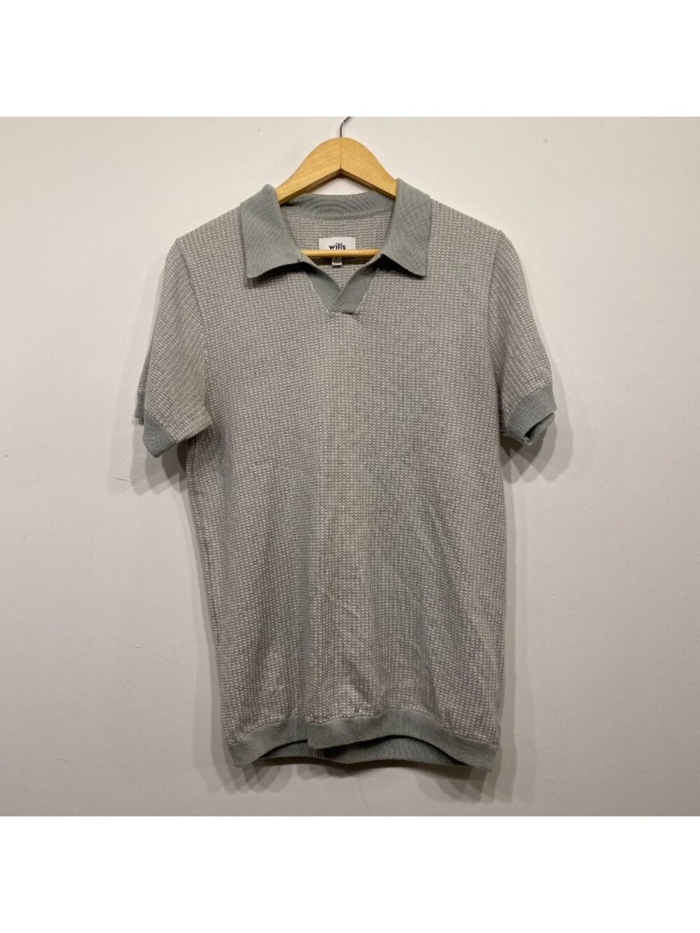 Wills Cotton Cashmere Goleta Blue Polo T-Shirt Size Medium